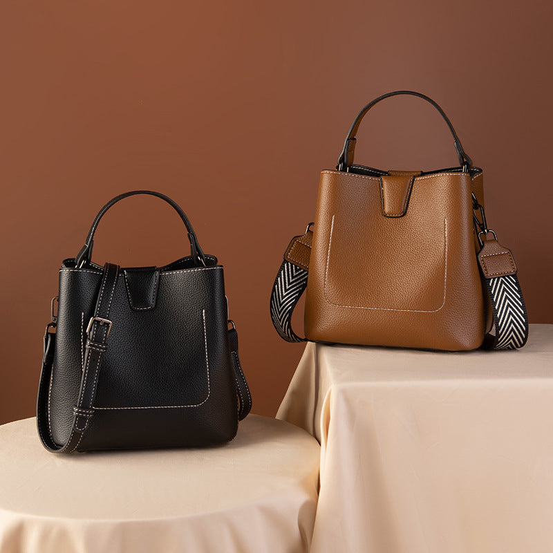 Women's Fashion Solid Color Soft Surface Versatile Crossbody Bags