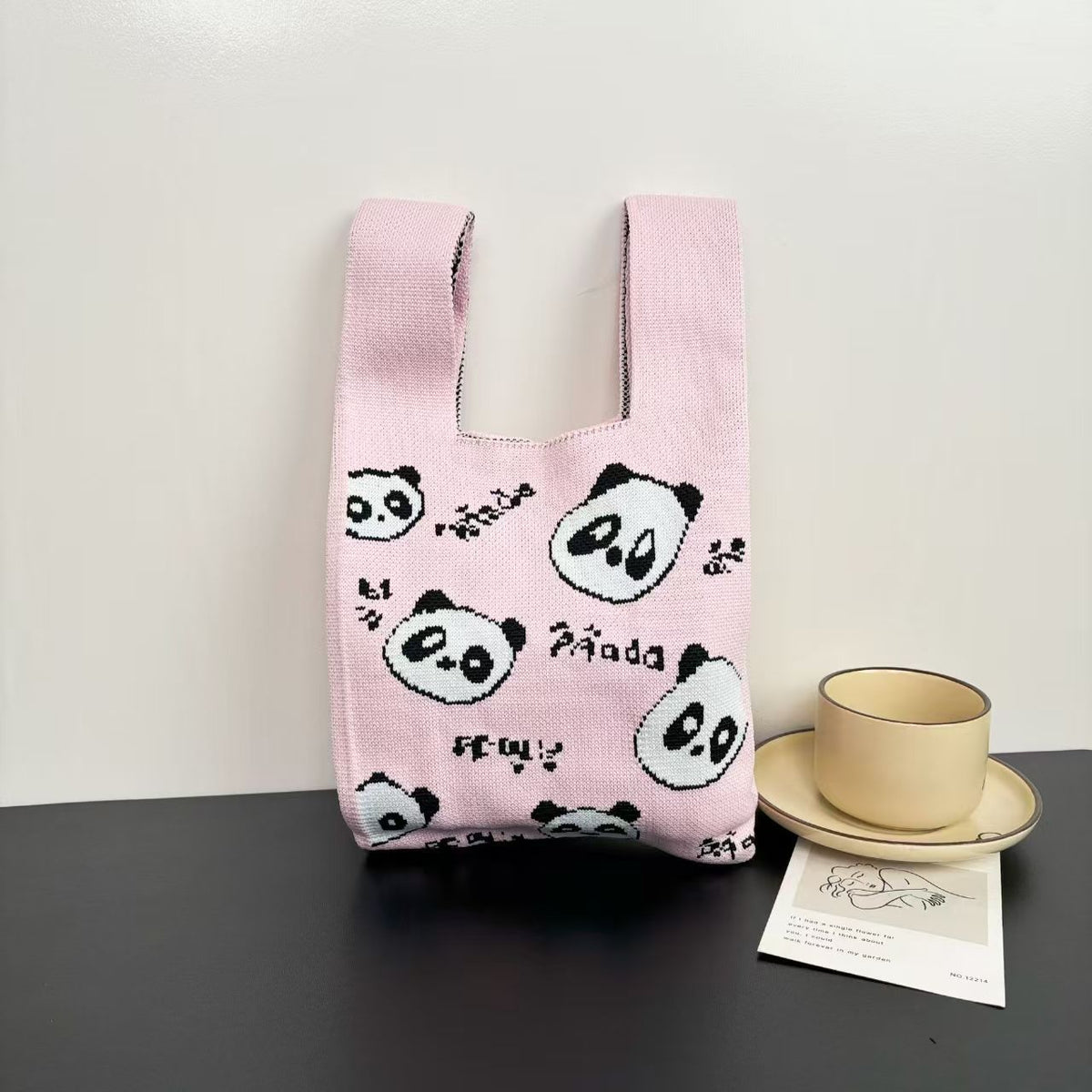 Women's Cute Panda Knitted Gift Niche High-grade Women's Handbag