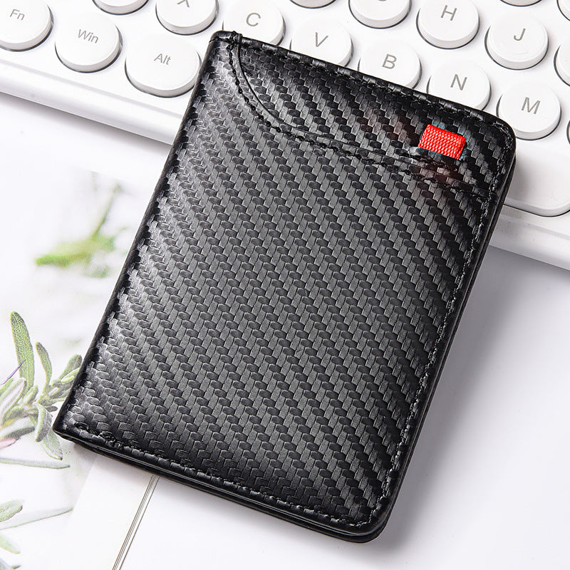 Men's Business Carbon Fiber Pattern Vertical American Men's Wallet