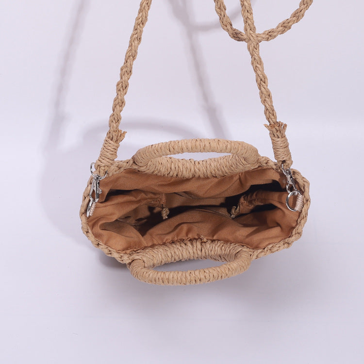 Women's Simple Style Woven Semicircle Beach Hand-woven Vacation Female Women's Handbag