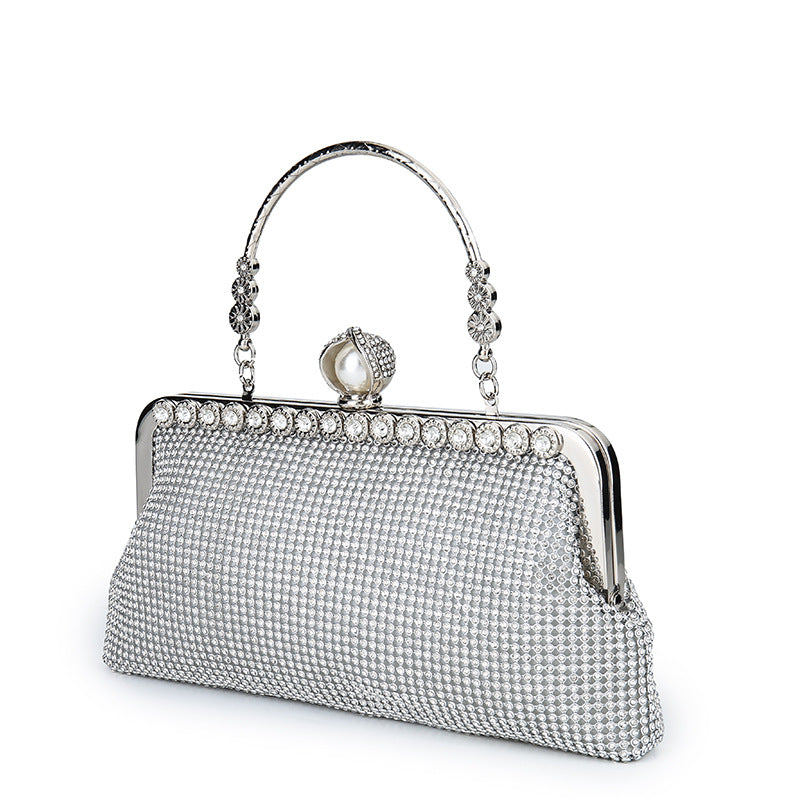 Women's Distinguished Diamond Sequined Dinner Dress Evening Bags