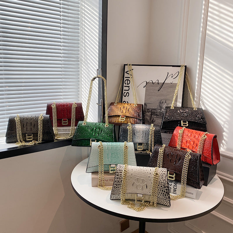 Women's Chain Retro Crocodile Pattern Trendy Bags