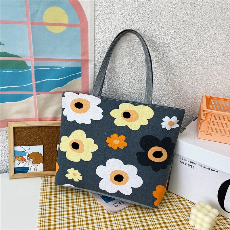 Women's Canvas Large Capacity Printed Korean Style Women's Shoulder Bag
