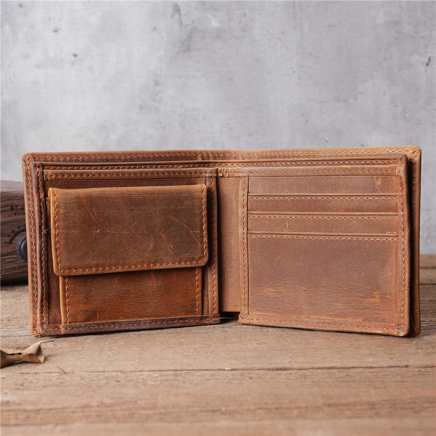 Men's Stylish Pretty Retro Leather Short Men's Wallets