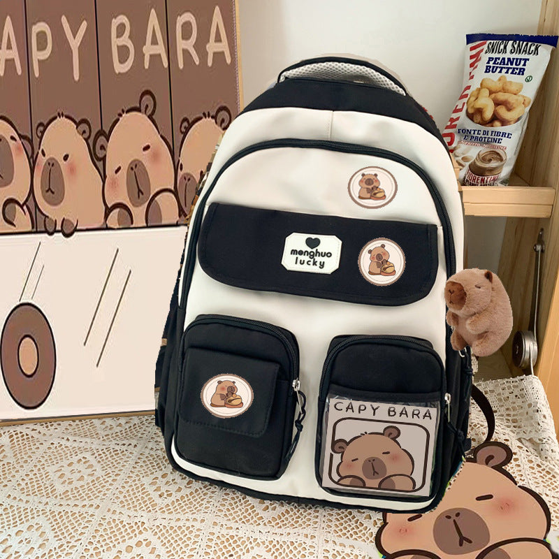 Capybara Good-looking College Style Large Capacity Elementary School Students' Schoolbags