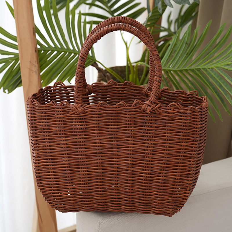 Women's Woven Large Capacity Totes Commuter Material Open Women's Handbag