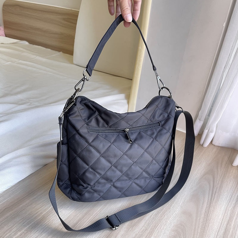 Women's Nylon Hand Fashionable Rhombus Versatile Large Crossbody Bags
