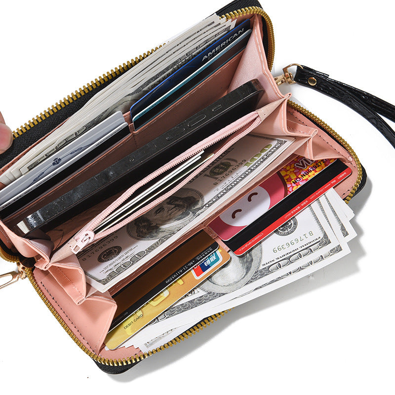 Stylish Women's Long Korean Crocodile Pattern Ladies Wallet
