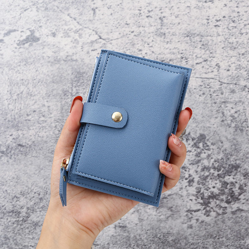 Charming Short Simple Zipper Multiple Slots Purses