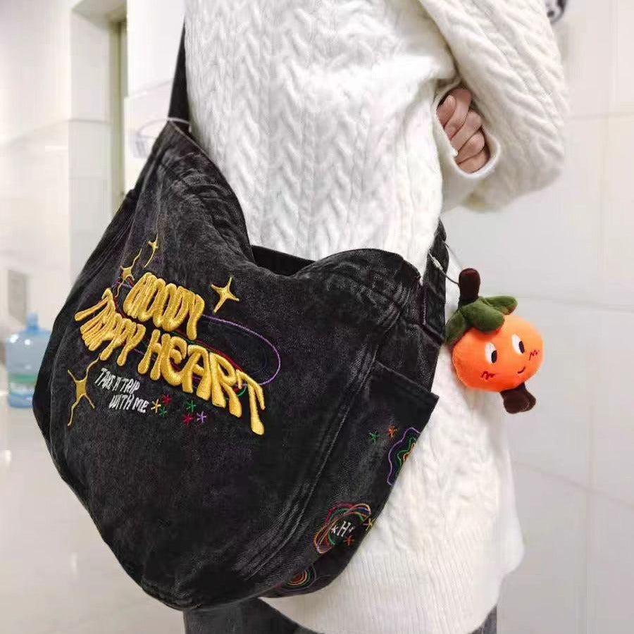 Vintage Jean Thailand Surrogate Shopping Denim Smoky Shoulder Bags