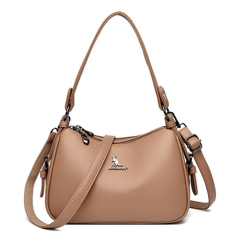 Women's Kangaroo Soft Leather Mother Simple Versatile Crossbody Bags
