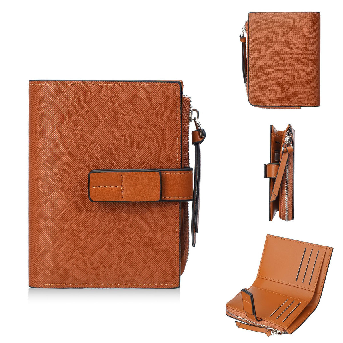Women's Style Fashion Snap Button Multi Slots Ladies Wallet