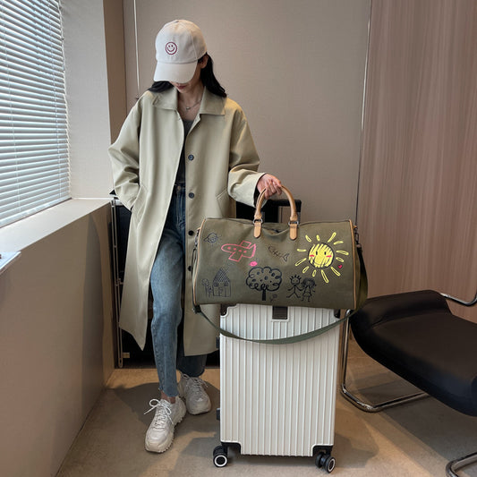 Women's Neutral Large Capacity Canvas Lightweight Travel Bags