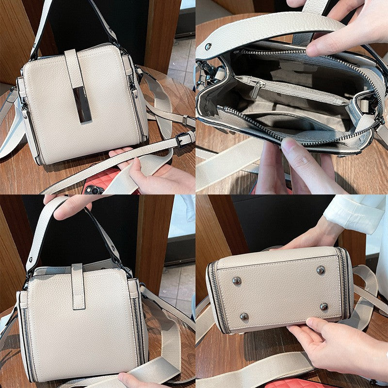 Women's Genuine Leather Fashion Portable Four-way Women's Handbag