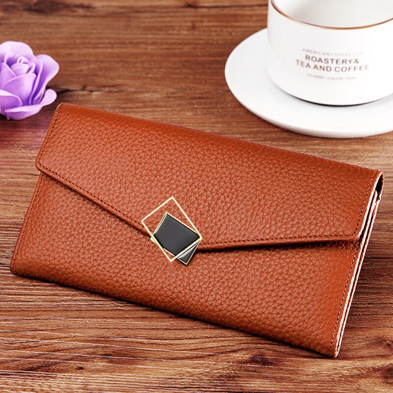 Women's Yellow Soft Clutch Large Capacity Multiple Ladies Wallet