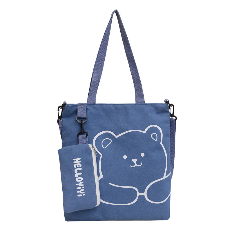 Women's Fashion Woven Pencil Canvas Cram Versatile Bags
