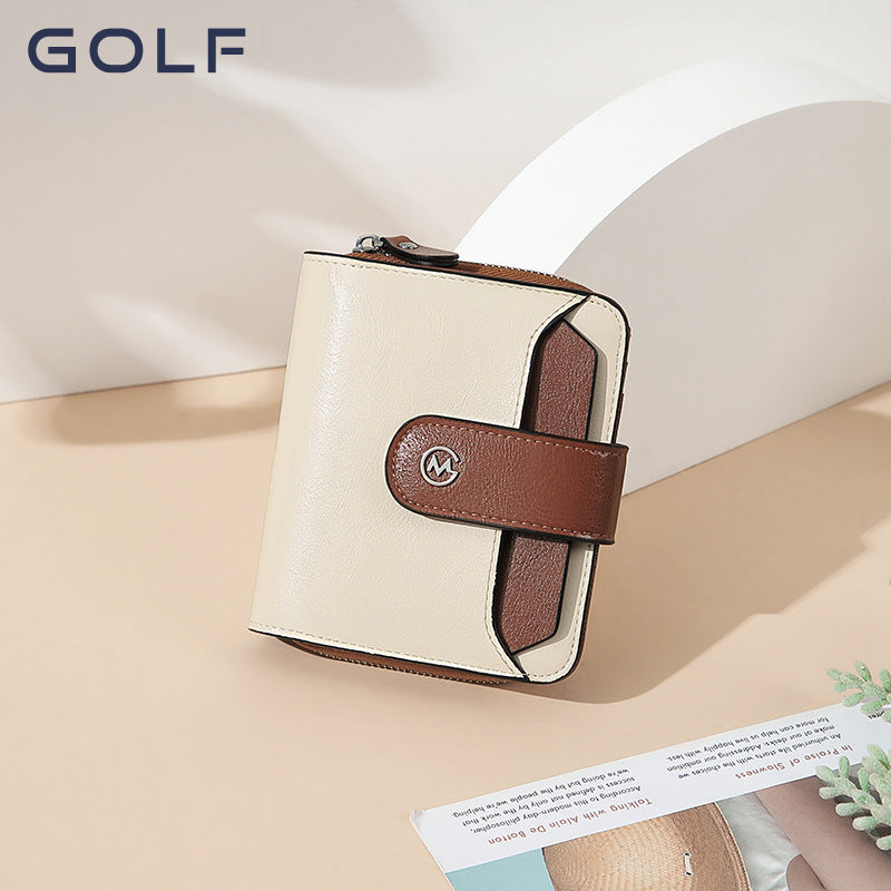 Elegant Women's Fashion Short Cowhide Vintage Card Holder