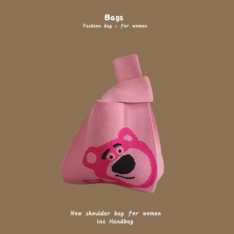 Women's Hand Carrying Box Lunch Contrasting Color Bucket Bags