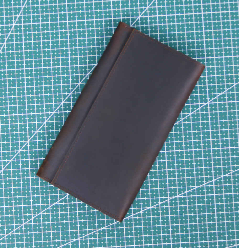 Men's Leather Thick Long First Layer Cowhide Ladies Wallets