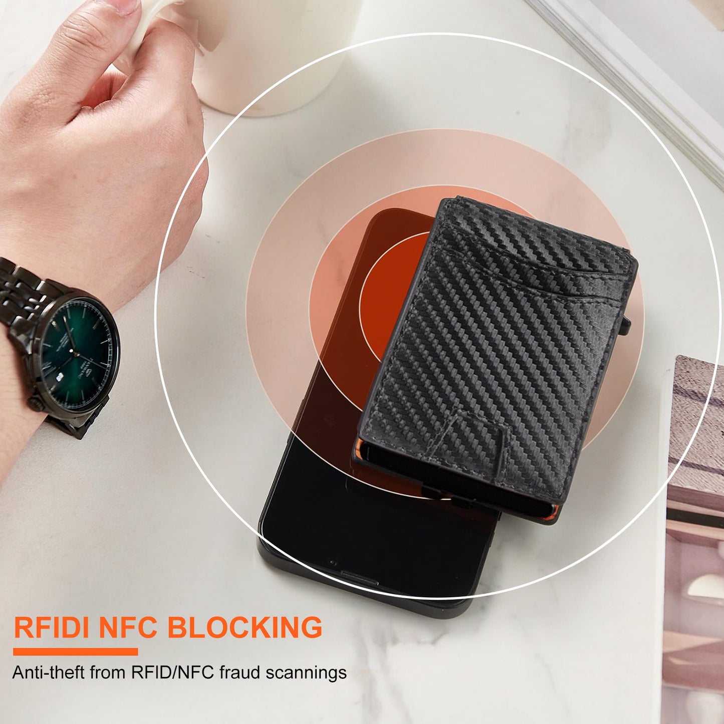 Men's Carbon Fiber Leather Soft Swiping High Men's Wallets