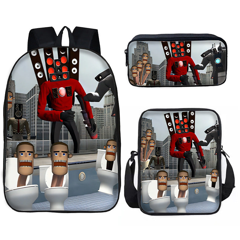Toilet Primary Secondary Monitor Three-piece Set Elementary School Students' Schoolbags