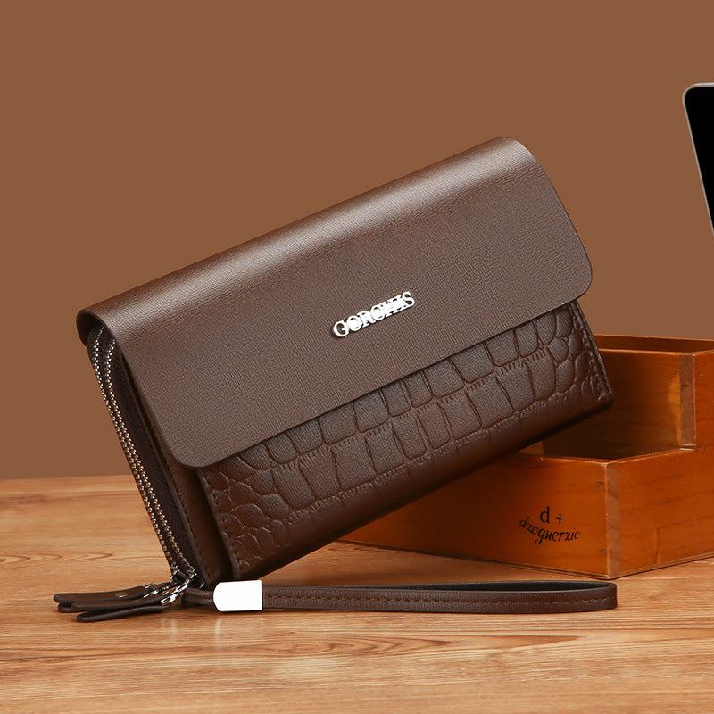 Men's Clutch Fashion Double Zip Large Capacity Men's Handbags