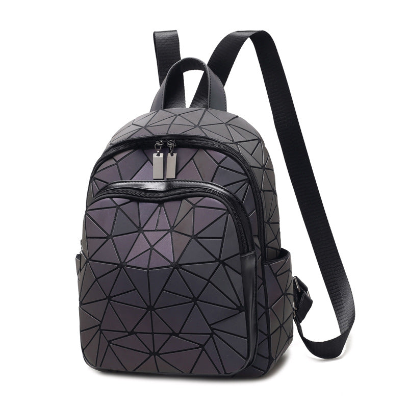 Women's & Men's Fashion Trendy Rhombus Luminous Color Changing Backpacks