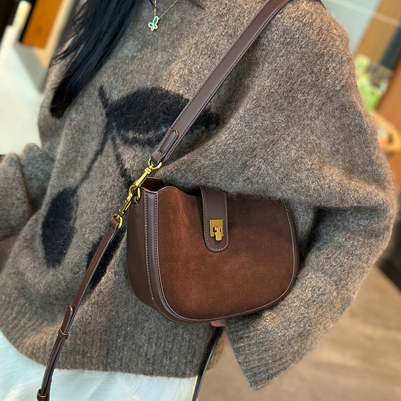 Women's Summer Saddle High-grade Suede Retro Women's Shoulder Bag