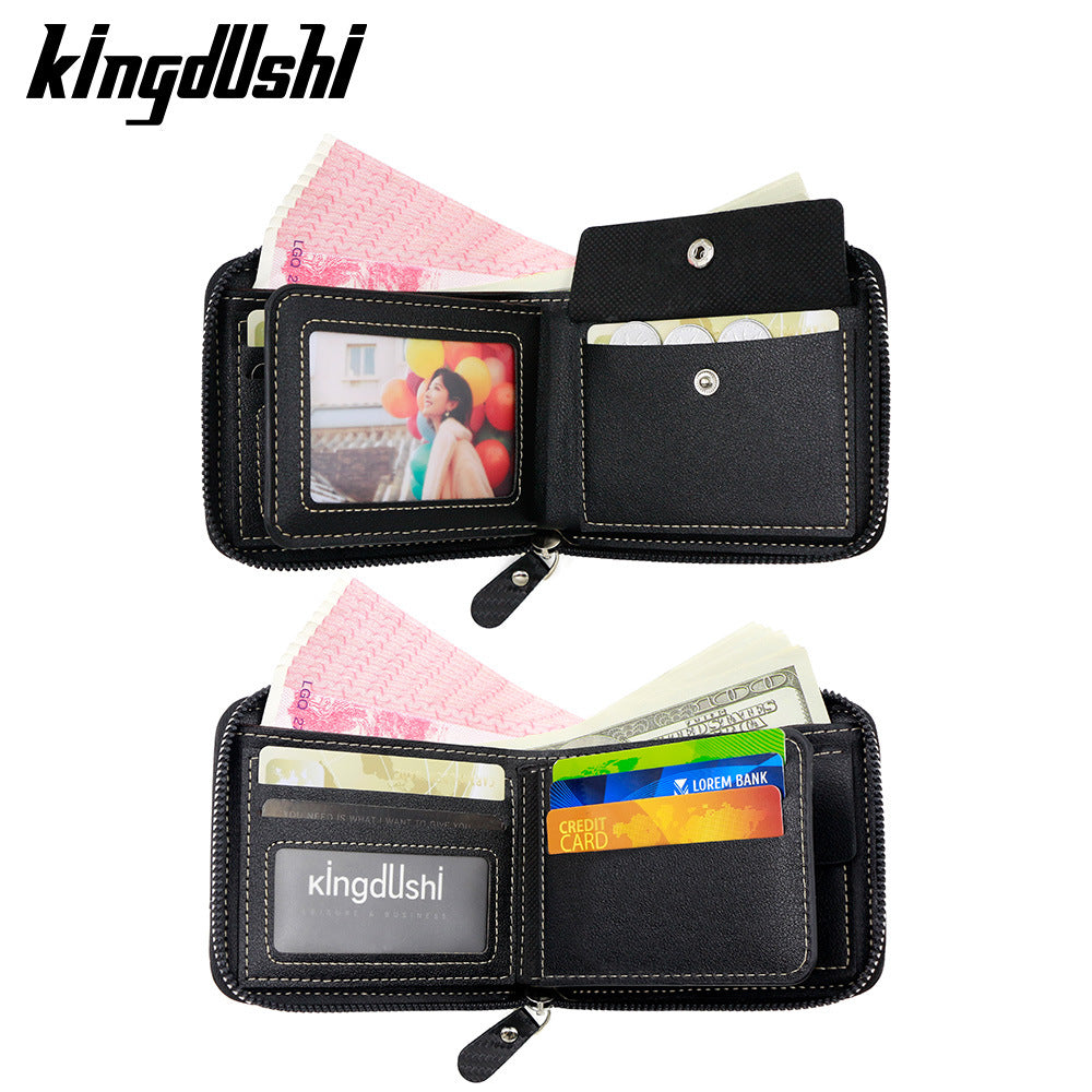 Men's Novel Design Oil Wax Leather Business Men's Wallet