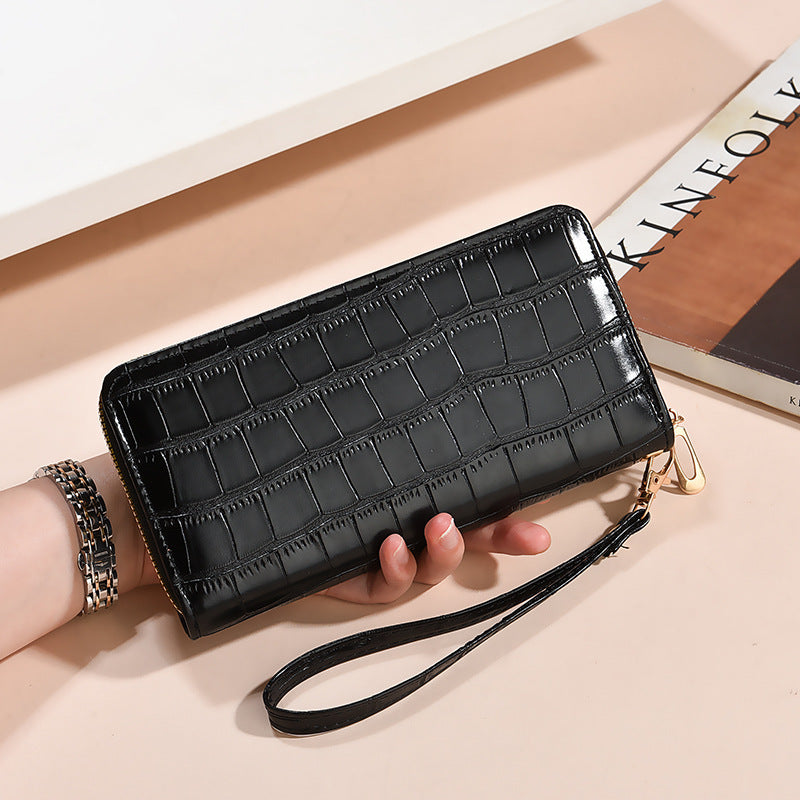 Stylish Women's Long Korean Crocodile Pattern Ladies Wallet