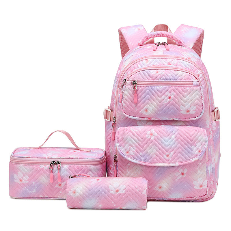 Printed Three-piece Set Clear Sweet Fashion Elementary School Students' Schoolbags