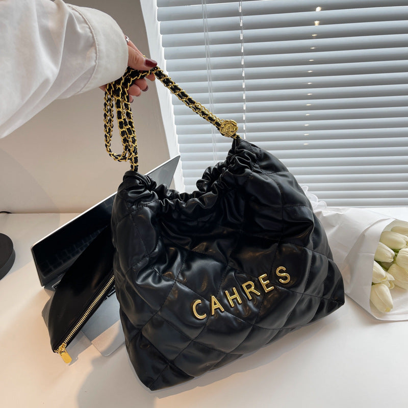 Women's Large Capacity Rhombus Letter Chain Korean Bags