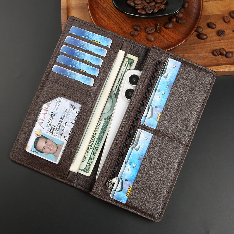 Men's Long Can Hold Mobile Multiple Slots Business Card Holder