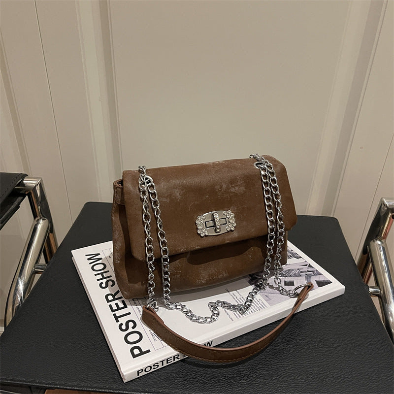 Women's Korean Style Sweet Solid Color Chain Large Women's Shoulder Bag