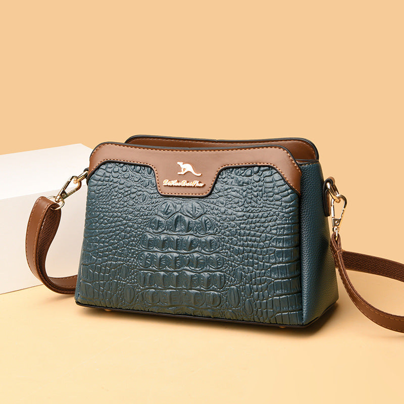 Women's Fashionable Vintage Advanced Texture Crocodile Embossed Crossbody Bags
