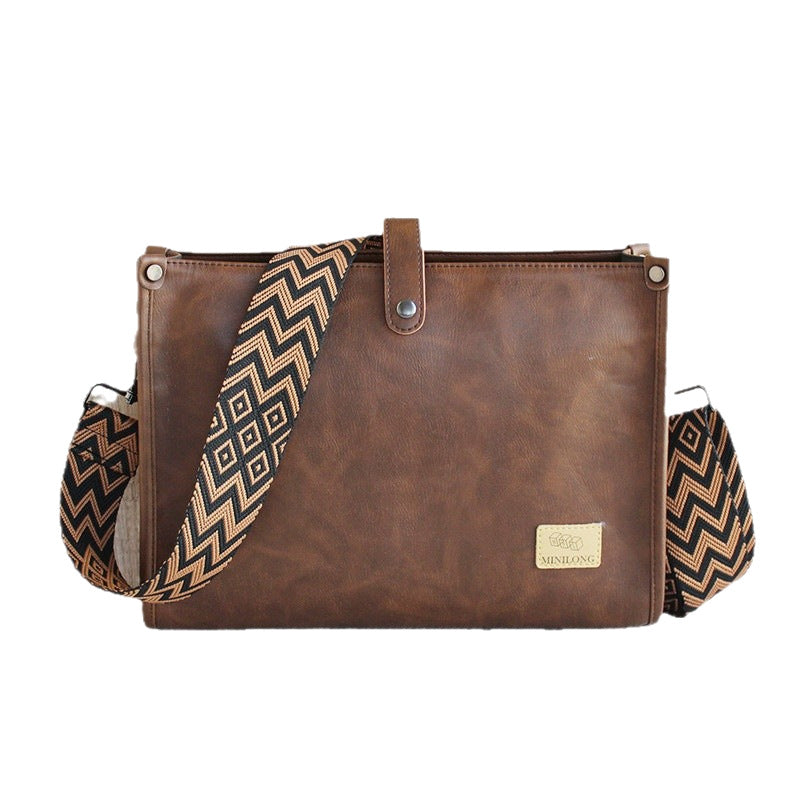 Men's High-grade Leather Large Capacity Green Trendy Bags