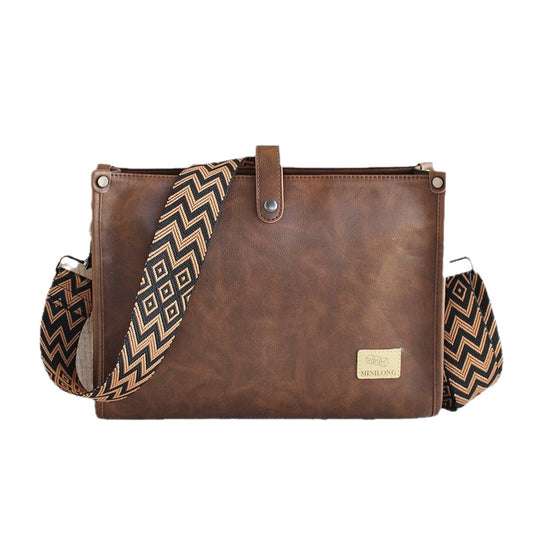 Men's High-grade Leather Large Capacity Green Trendy Bags