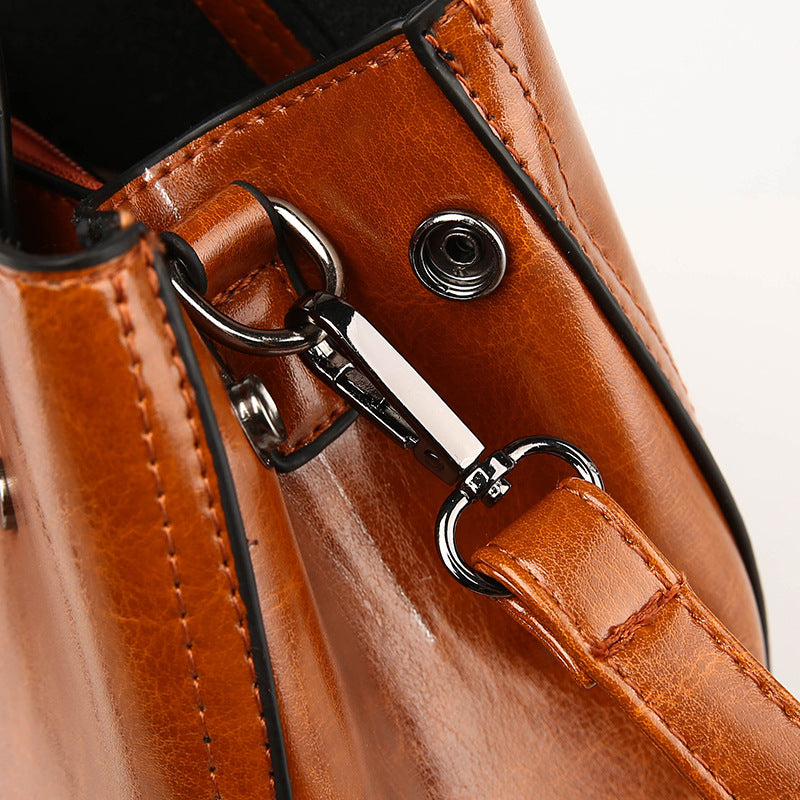 Women's Creative Slouchy Retro Portable Leather Handbags