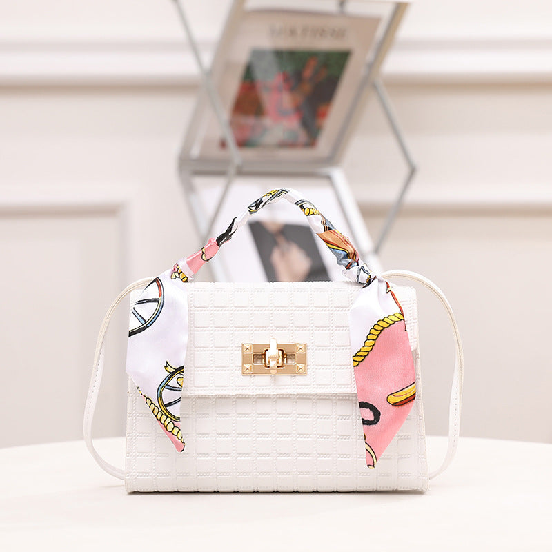 Plaid Embossed Silk Scarf Fashion Pouches Shoulder Bags