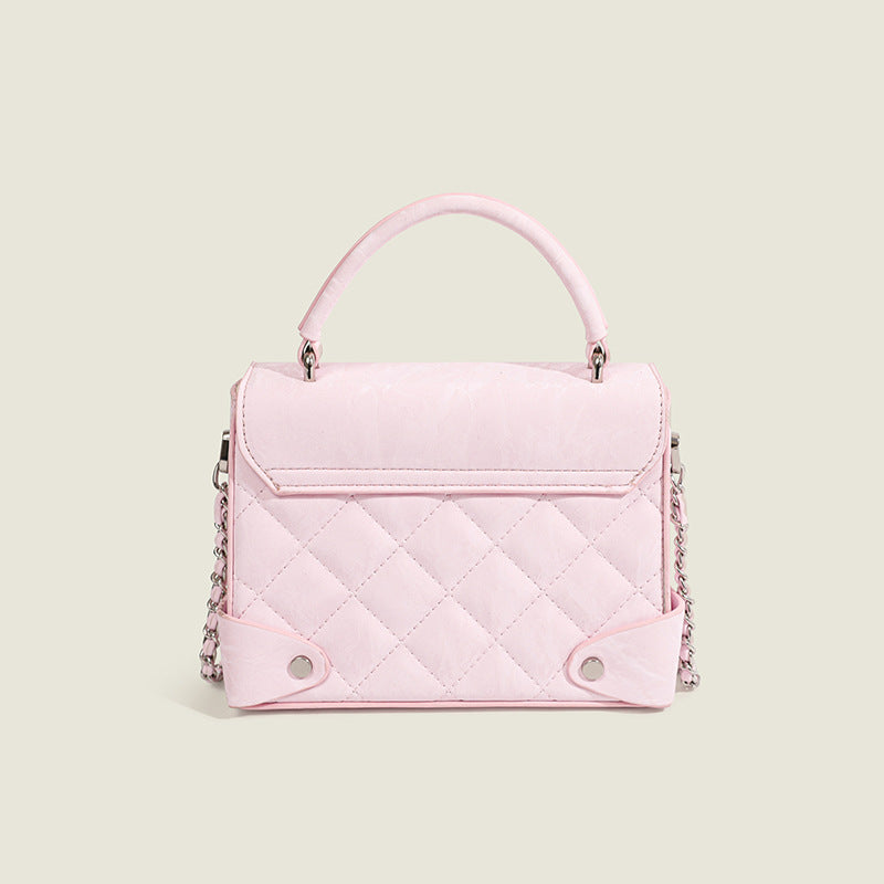 Glamorous High Sense Fashion Hot Pink Small Square Bags