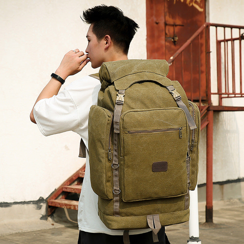 Men's Canvas Exercise Large Capacity Hiking Backpacks