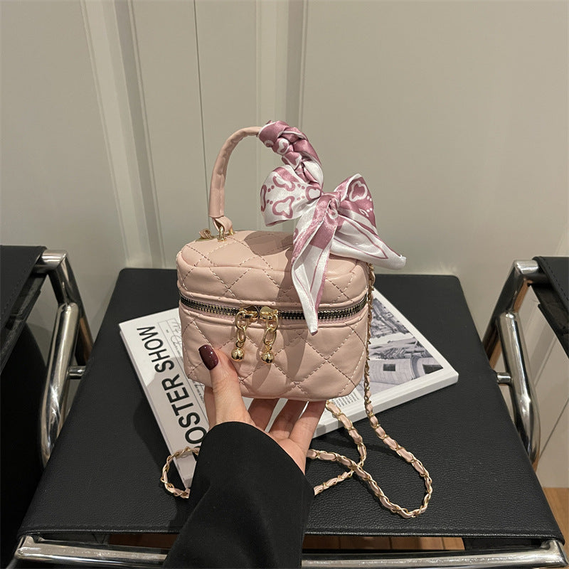 Color Embroidery Thread Popular Bow Scarf Personal Leisure Commuter Western Women's Shoulder Bag