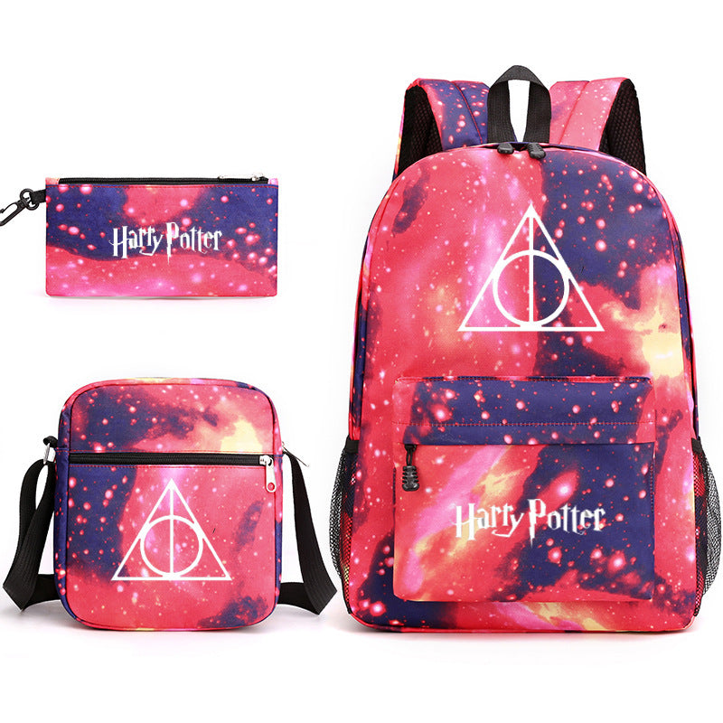 Graceful Harry Potter Pattern Pencil Three-piece Backpacks