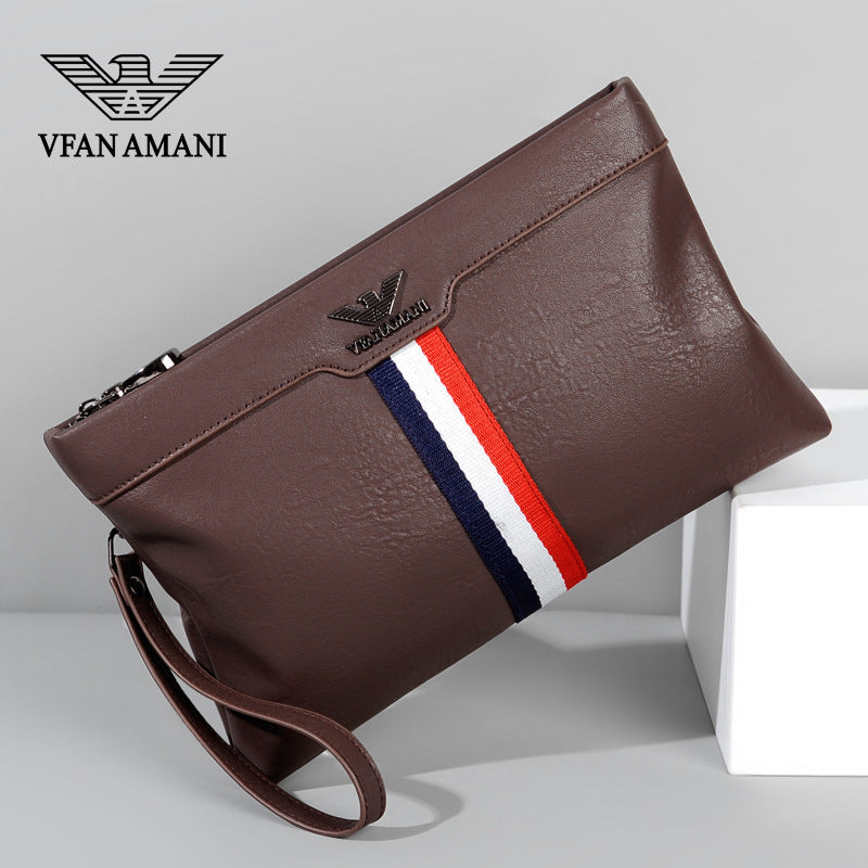 Men's Genuine Leather Clutch Envelope Large Capacity Men's Handbags