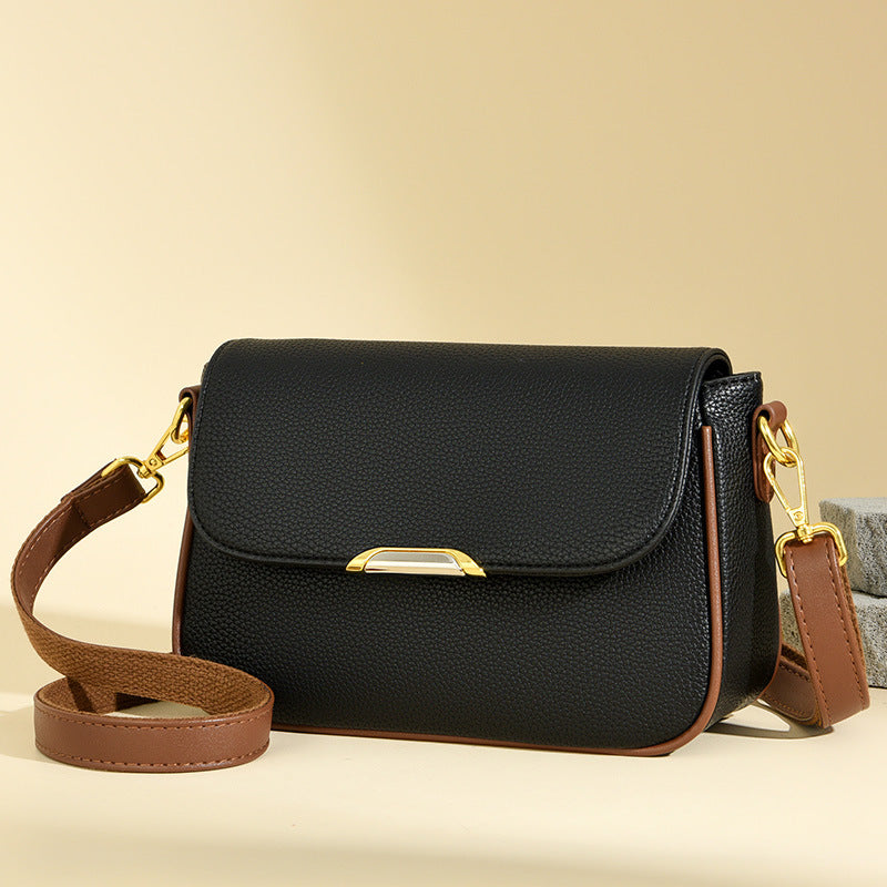 Women's Good-looking Large Flap Wide Narrow Strap Small Square Bags
