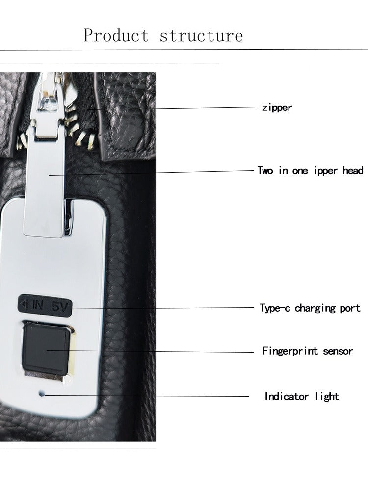 Men's Business Pure Leather Large Capacity Office Portable Men's Briefcases