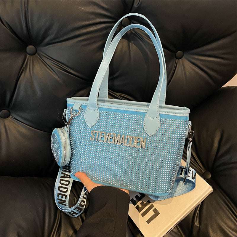 Fashion Simple Popular Rhinestone Letters High Crossbody Bags