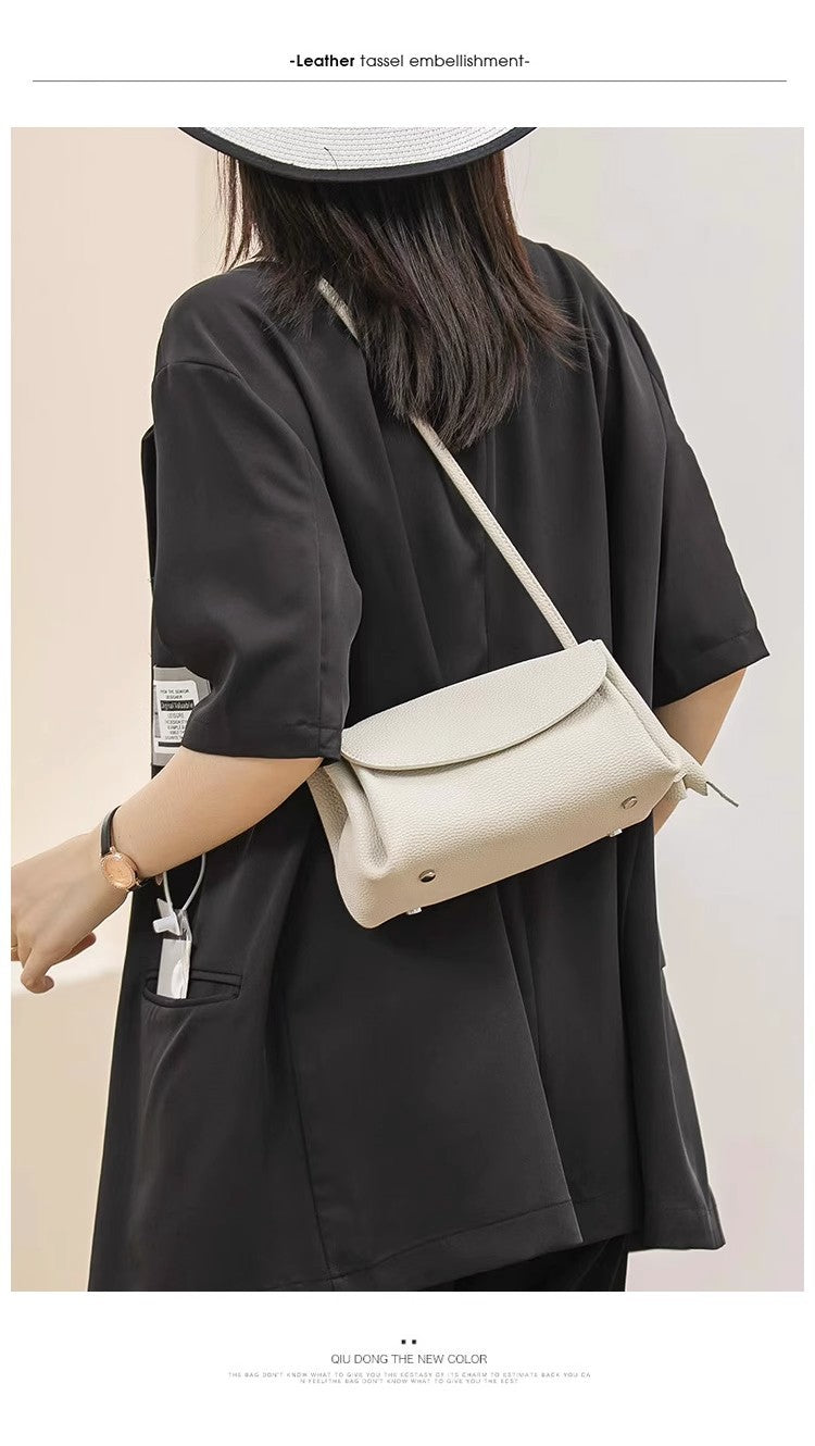 Women's Fashion Cattle Leather Design Pleated Elephant Crossbody Bags