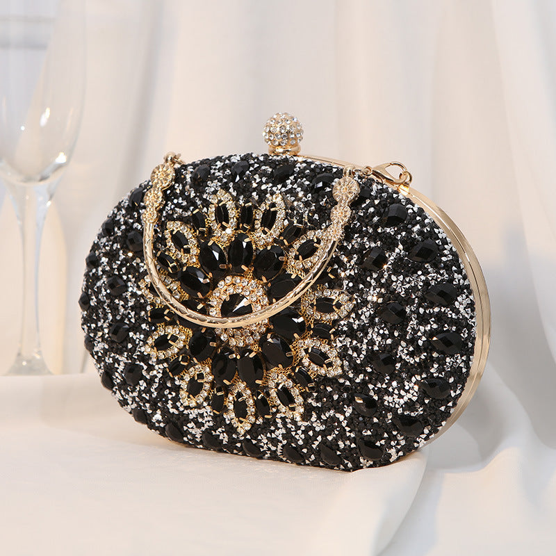 Women's Clutch Alloy Diamond Flower Dress Banquet Evening Bags