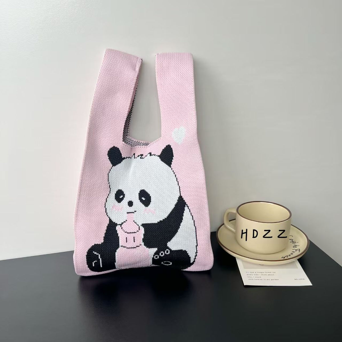 Women's Cute Panda Knitted Gift Niche High-grade Women's Handbag